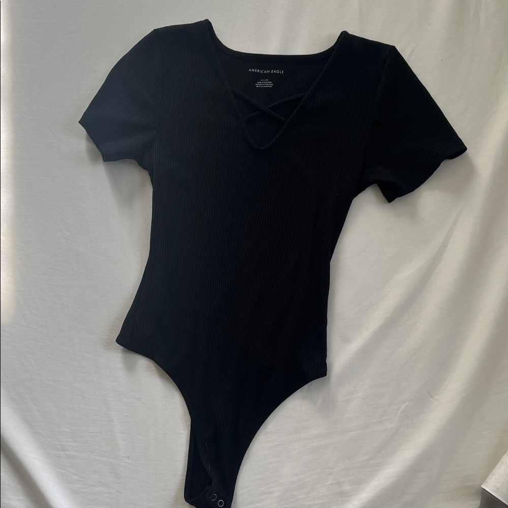 American Eagle Outfitters Black ribbed Bodysuit